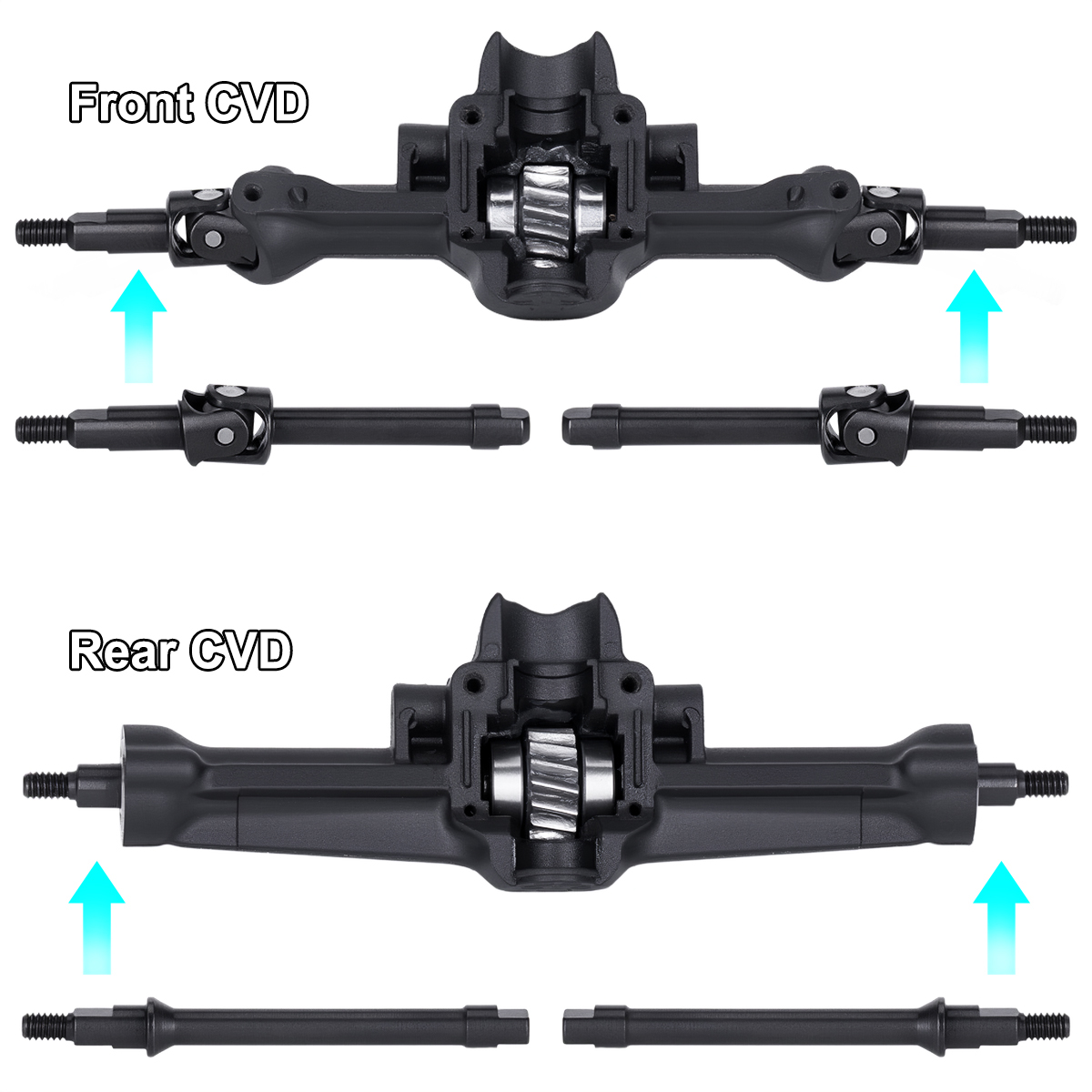 Rc Crawler Axle Parts - 4Pcs Steel Front Rear Axle CVD