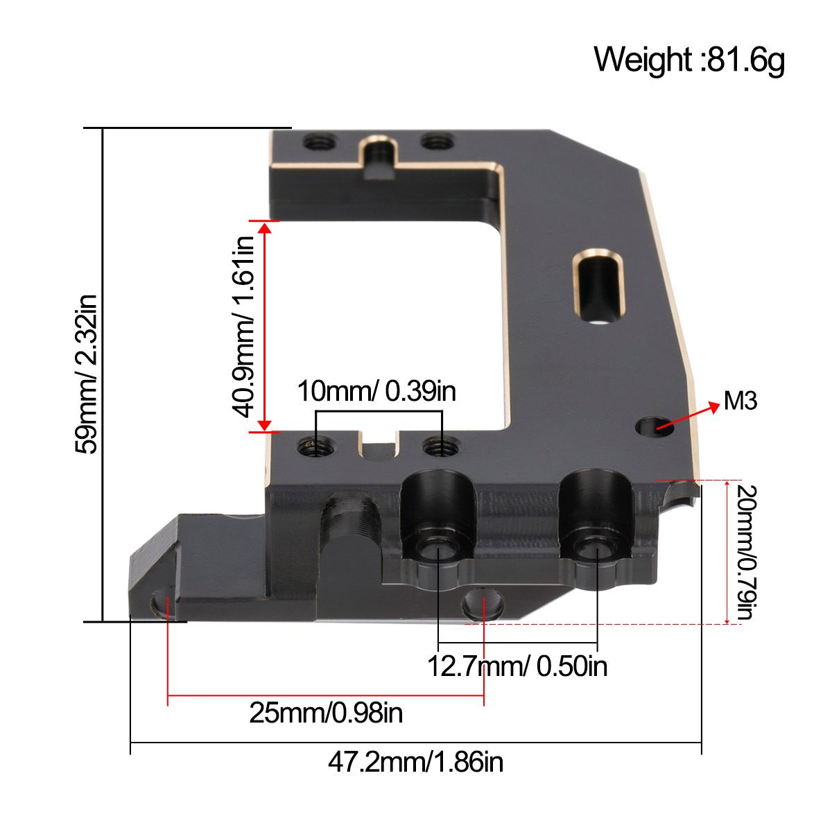 Machined Brass Servo Mount Bra - đánh giá và giá Rc Crawler Axle Parts