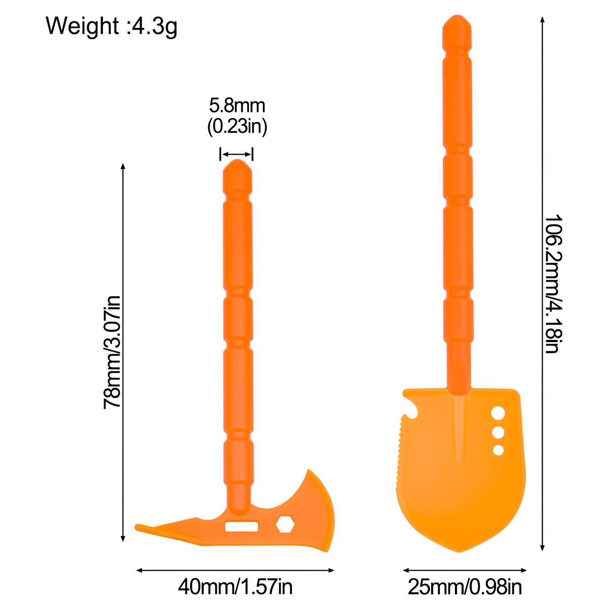 Simulated Plastic Shovel Picka - đánh giá và giá Rc Crawler Axle Parts