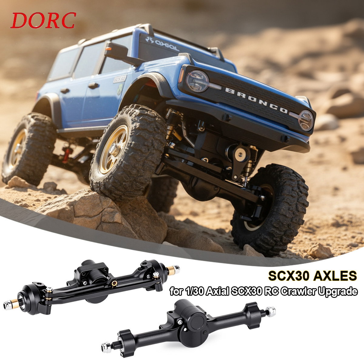SCX30 1/30 +5mm Aluminum Front - đánh giá và giá Rc Crawler Axle Parts