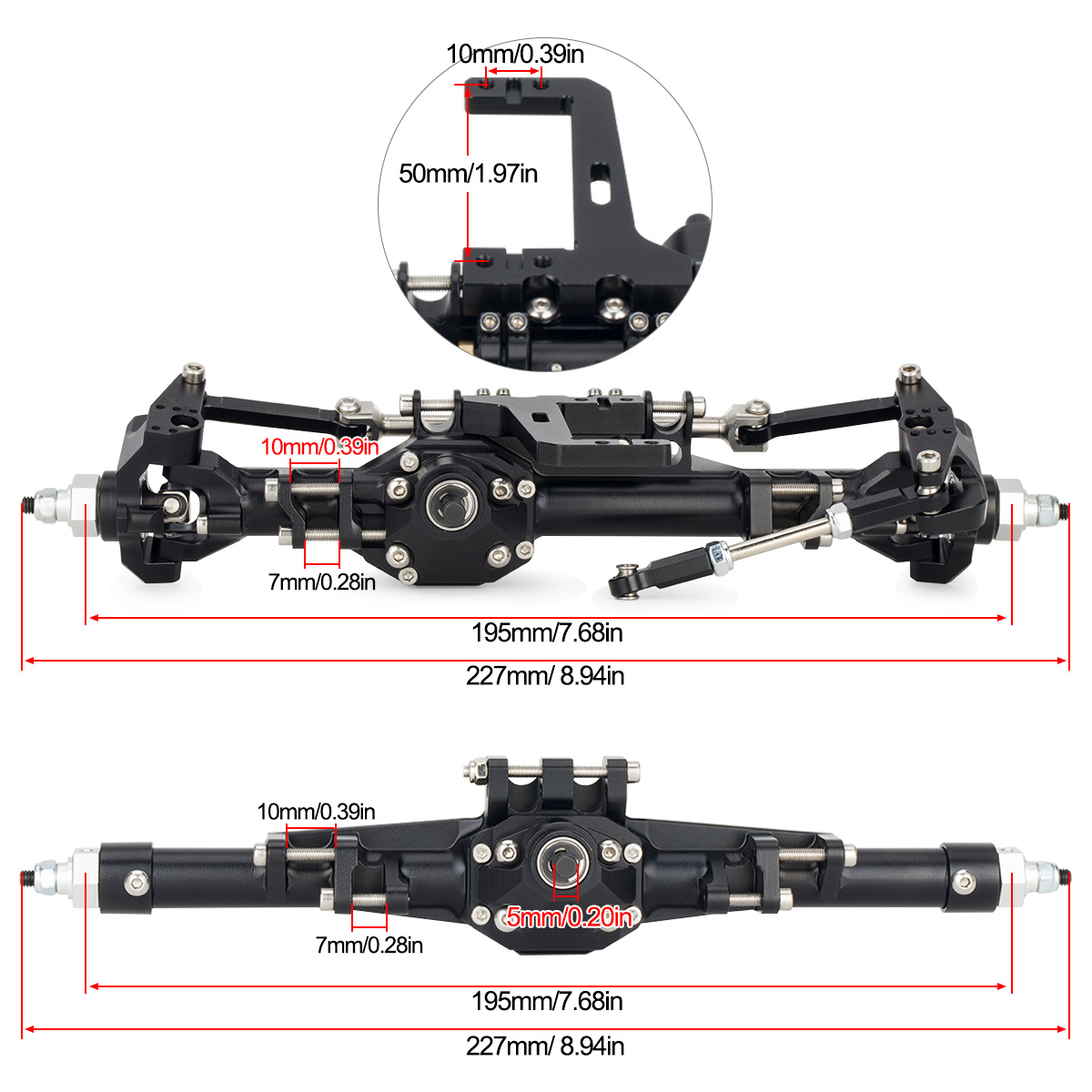 CNC Aluminum Front Rear Straig - đánh giá và giá Rc Crawler Axle Parts